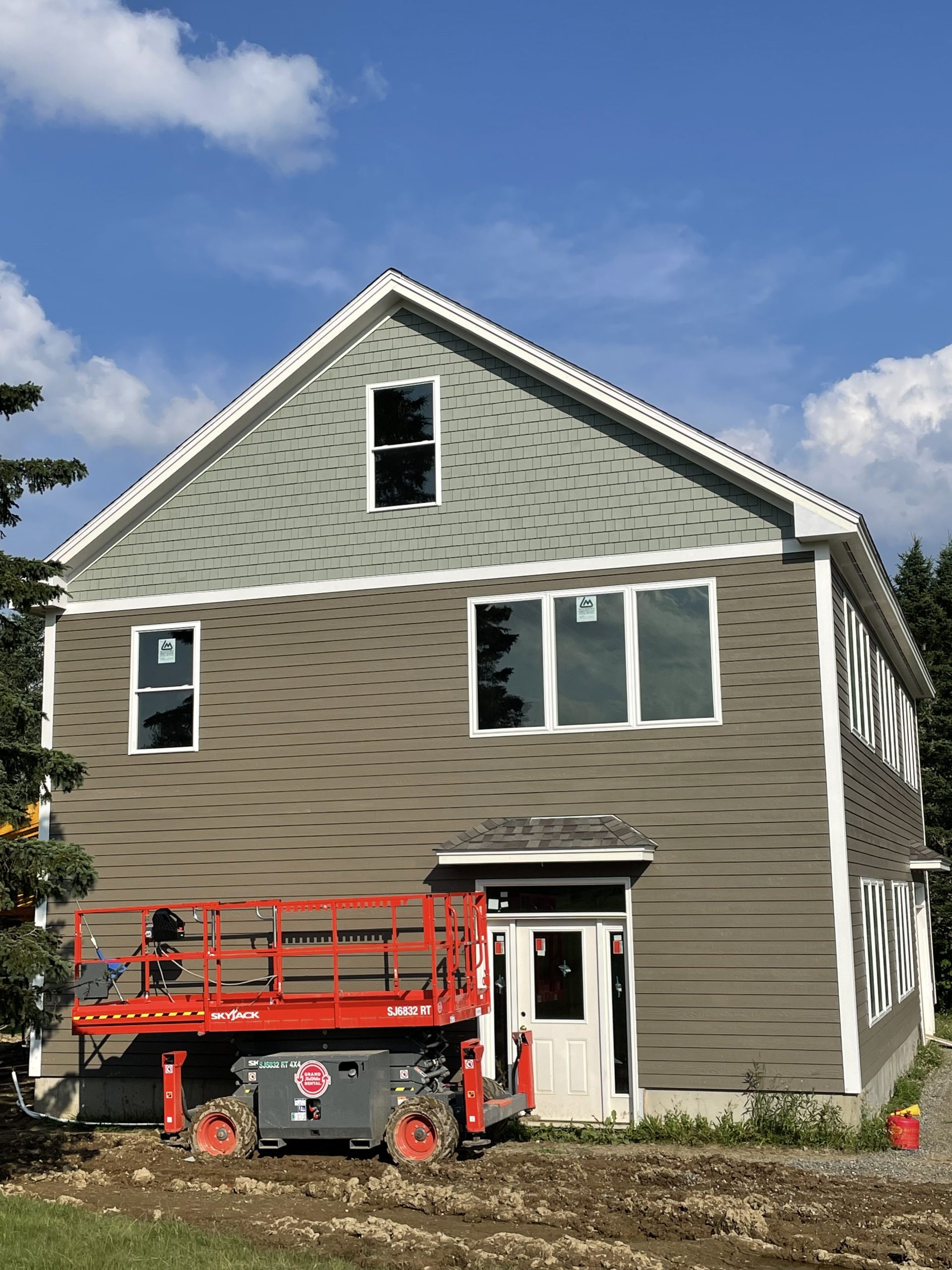 Shin Pond Lake Home Construction side view